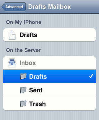 iPhone mailbox behaviors