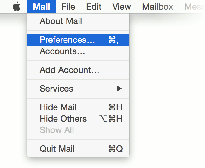 Mail > Preferences