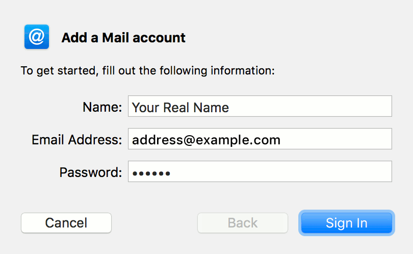 Add a Mail account