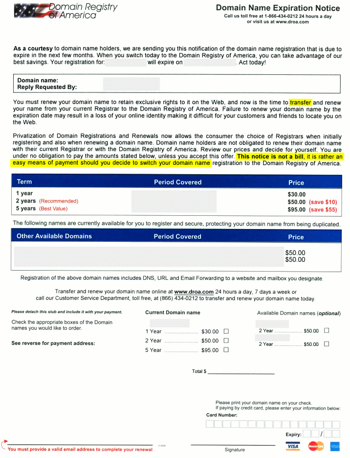 Domain Registry Of America Notices Tiger Technologies Support