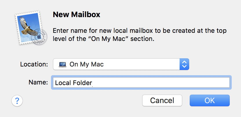 Create a local folder in Apple Mail