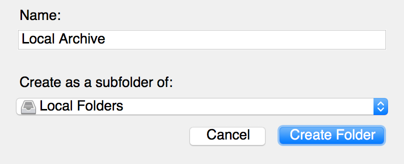 Create a local folder in Thunderbird