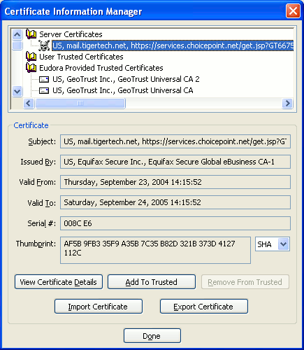 Eudora Email Program