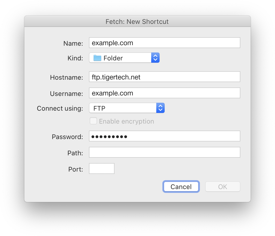 Fetch ftp server