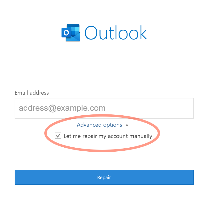 Outlook repair box