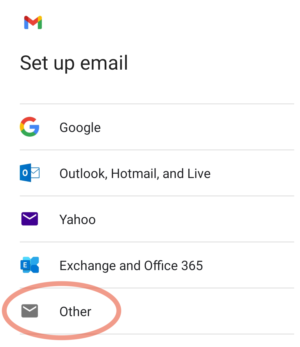 Gmail Android Other type