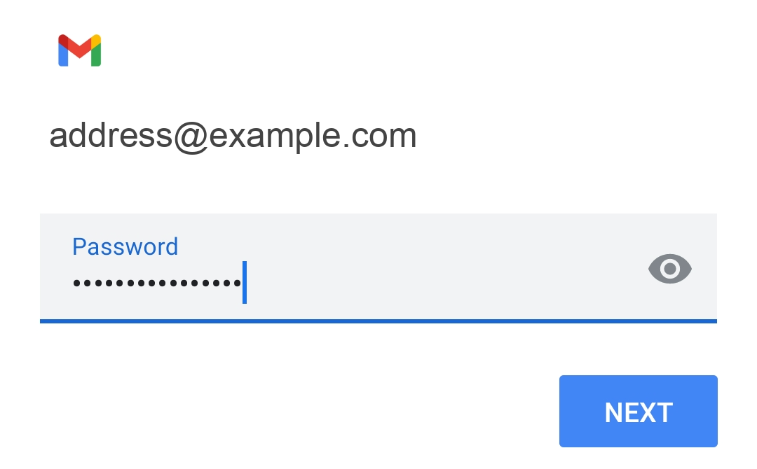Gmail Android password