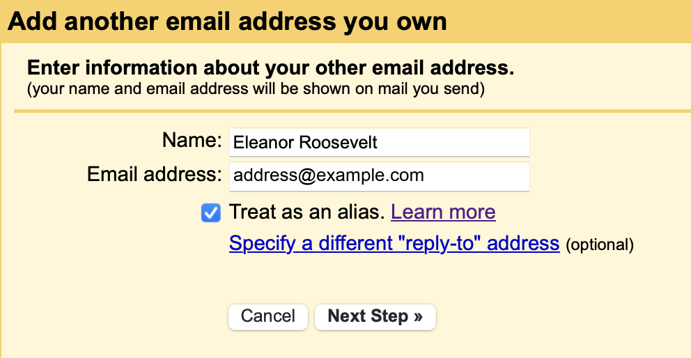 Gmail outgoing mail setup step 1