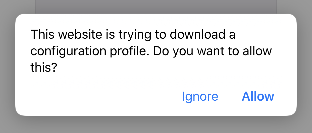 allow iPhone profile download