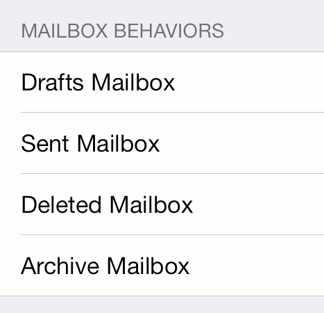 Mailbox Behaviors screenshot