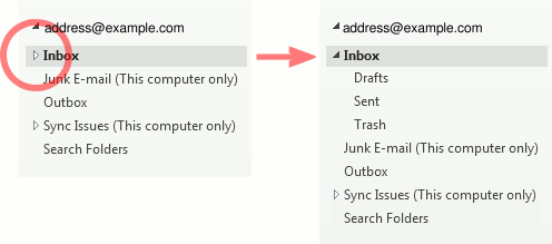 Outlook 2013 IMAP folders