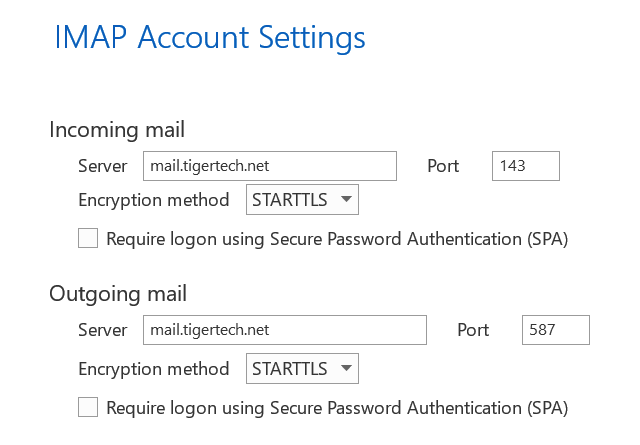 Outlook 2016 Settings window