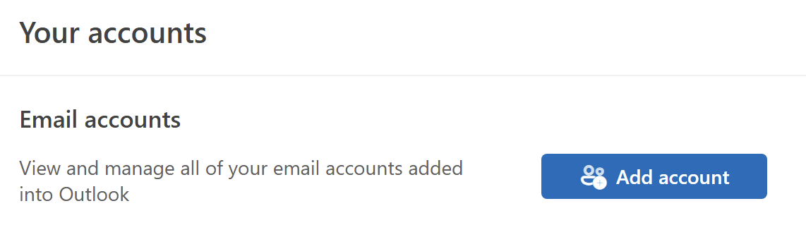 New Outlook Add Account button