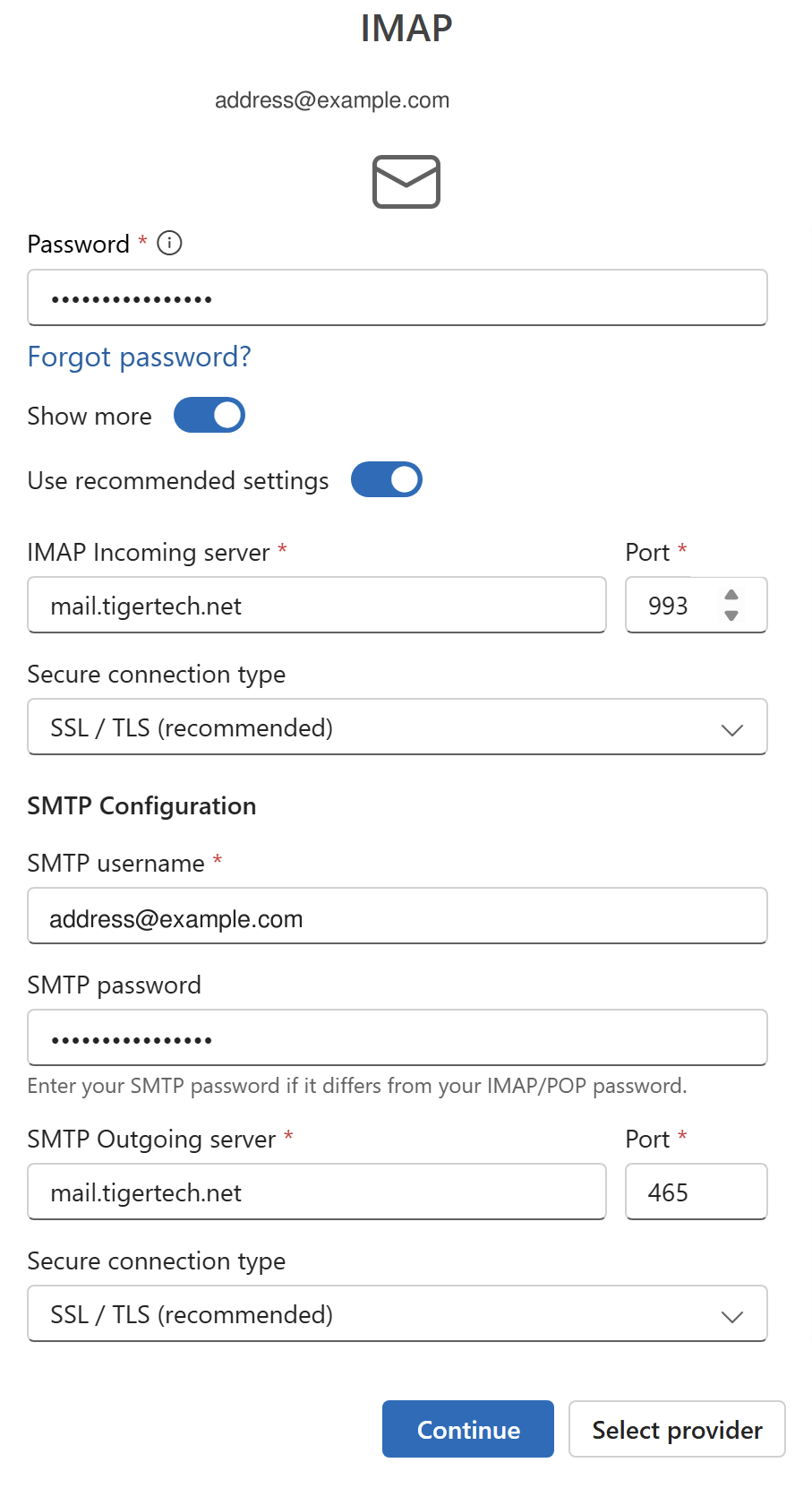 New Outlook settings