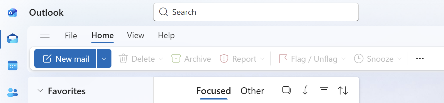 New Outlook toolbar