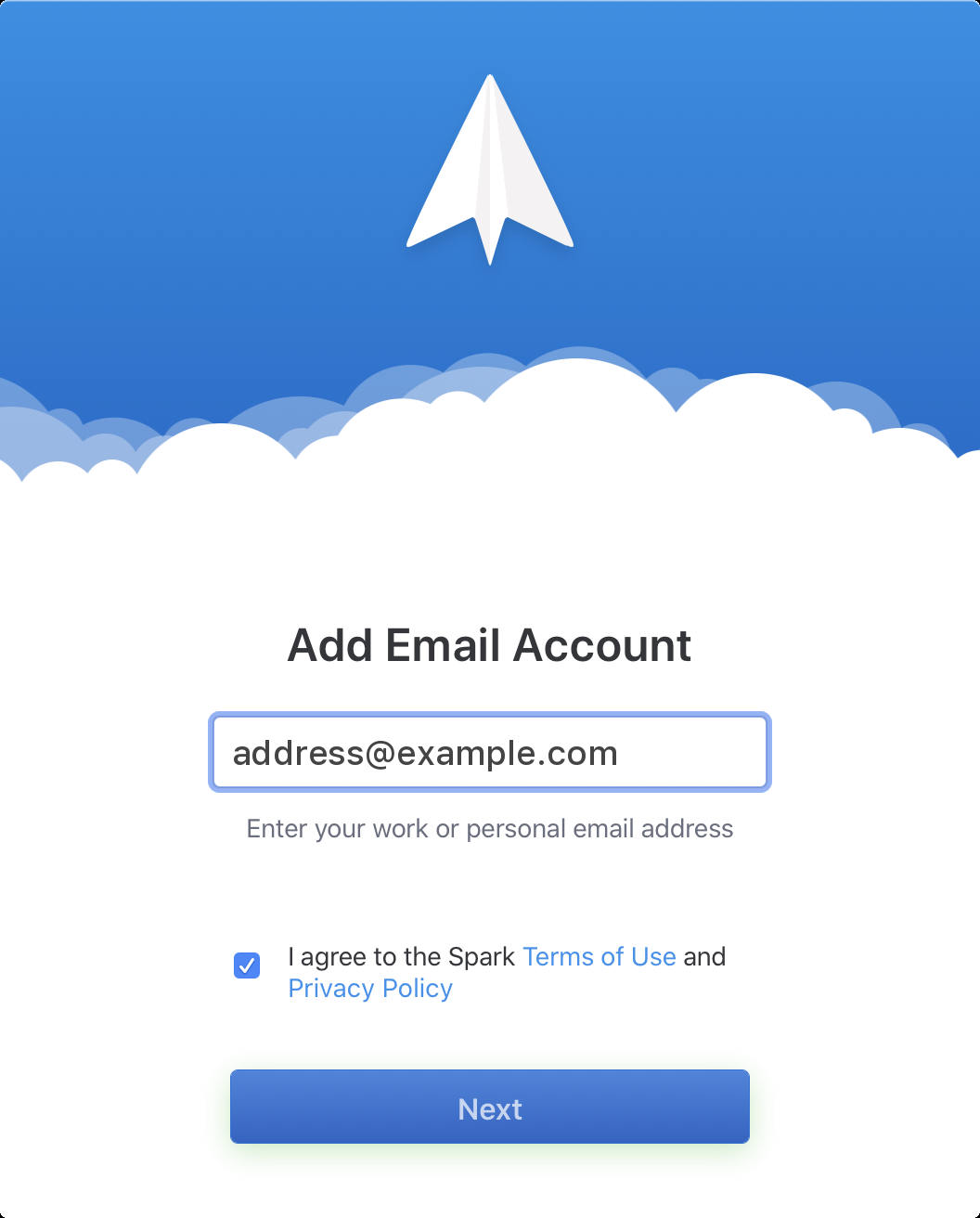 Add email account screenshot
