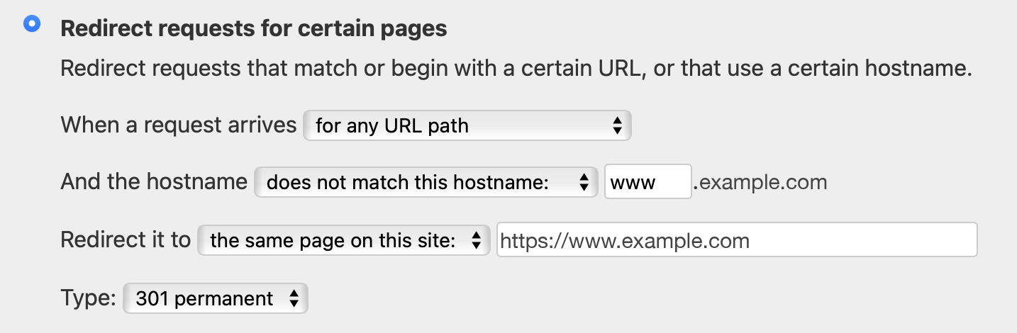 Setting up a subdomain redirect