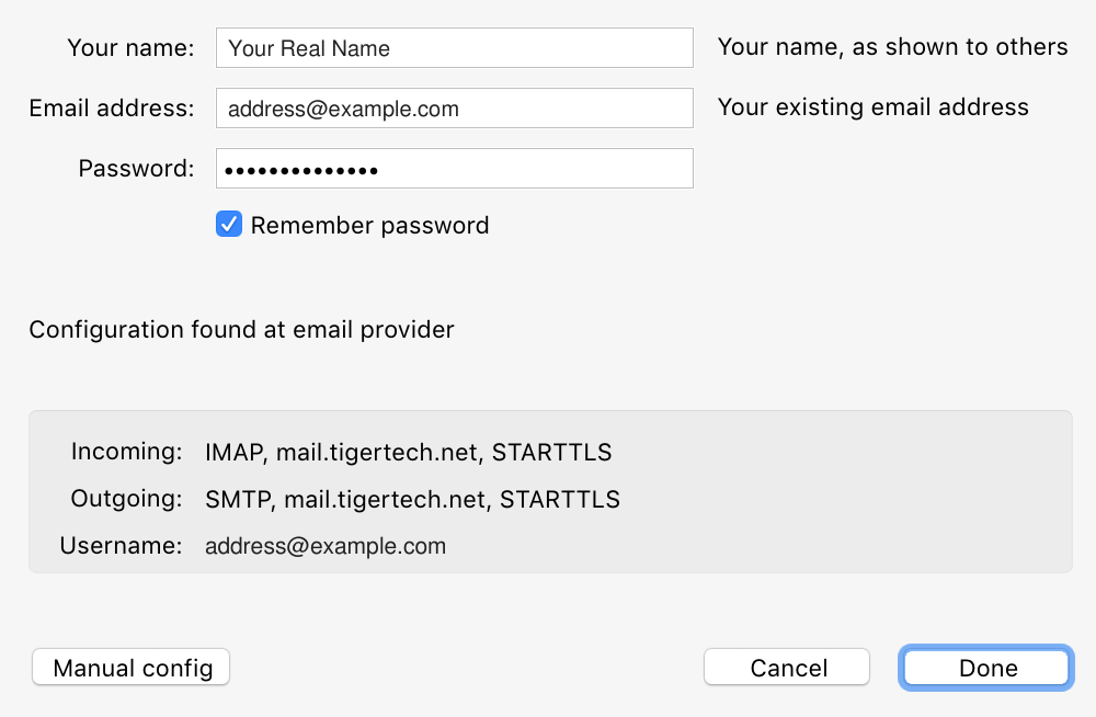 Mozilla Thunderbird Tiger Technologies Support