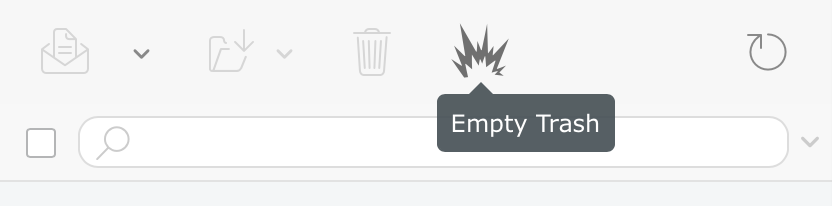 Webmail empty trash icon