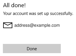 Windows 10 Mail all done