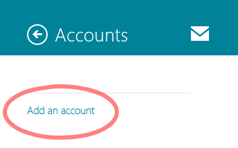Windows 8 Add an Account link
