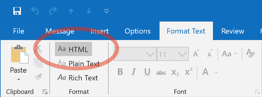 Outlook settings