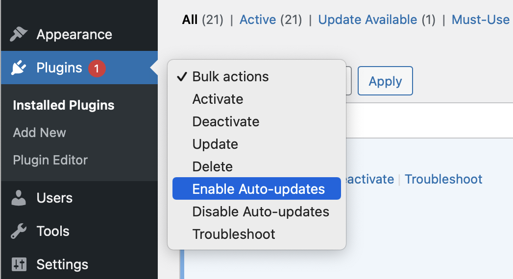 Bulk Enable Auto-Updates for plugins