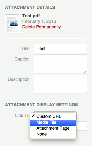 Attachment Display Settings screen shot